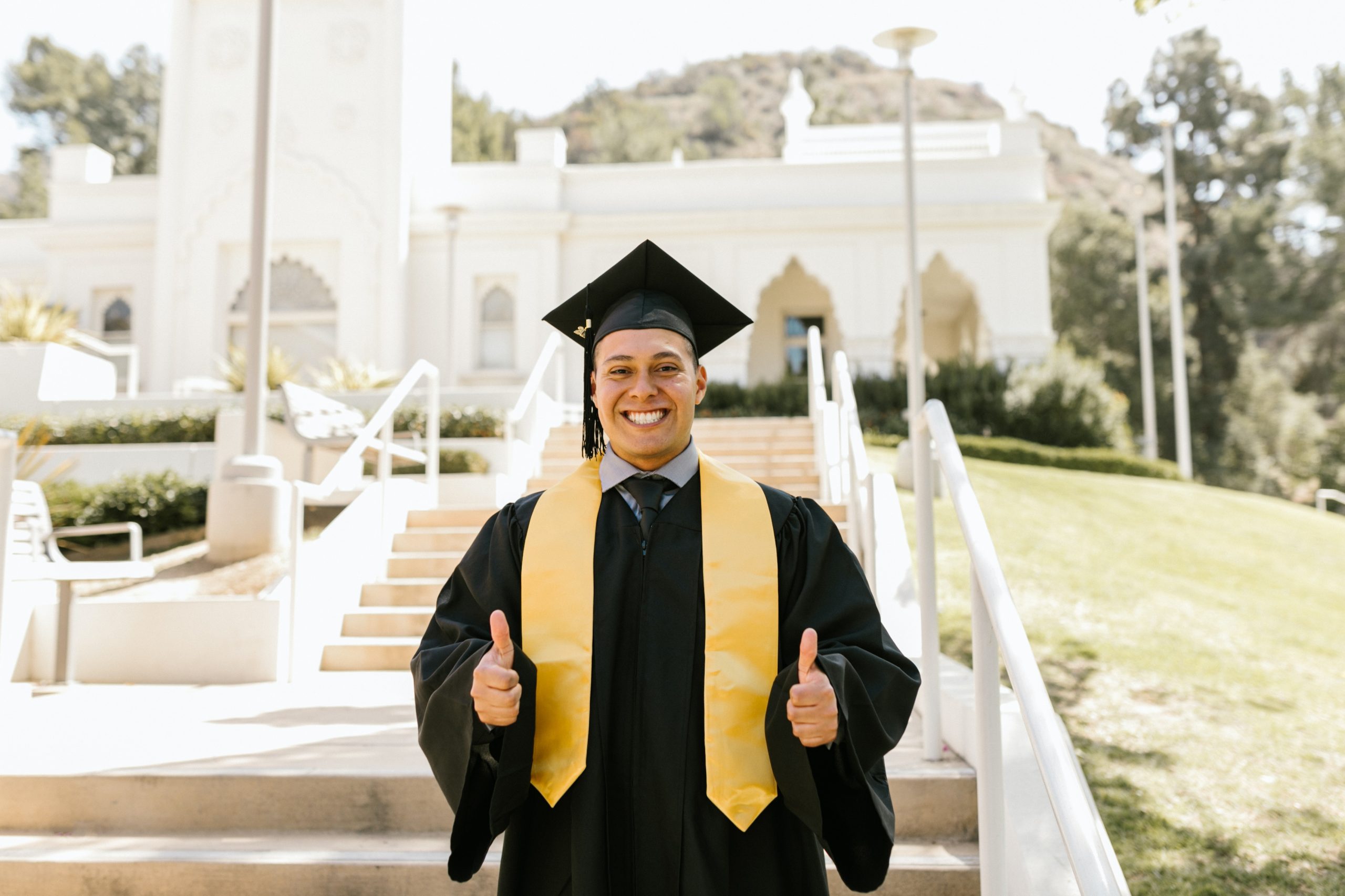 happy student graduating